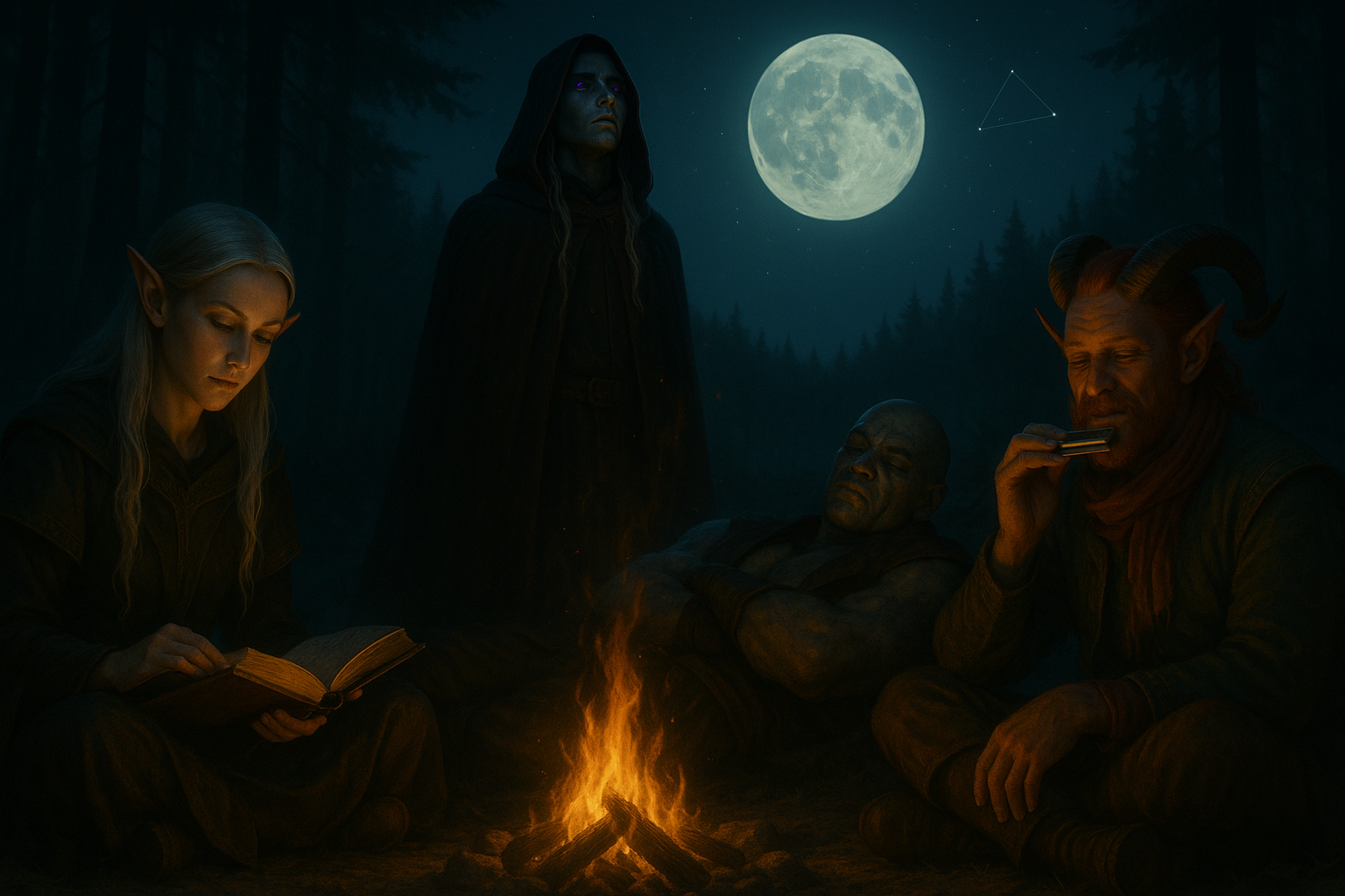 Adventuring Party at Camp
