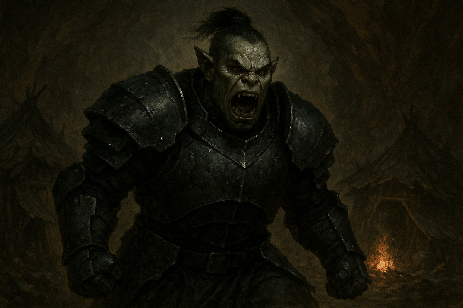 Black-Plated Half-Orc