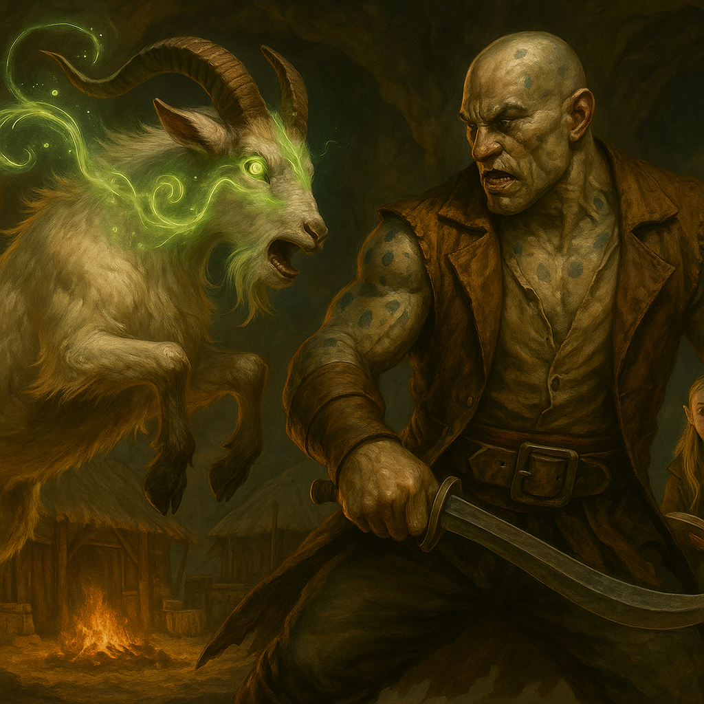 Thano fights Grot the Giant Goat